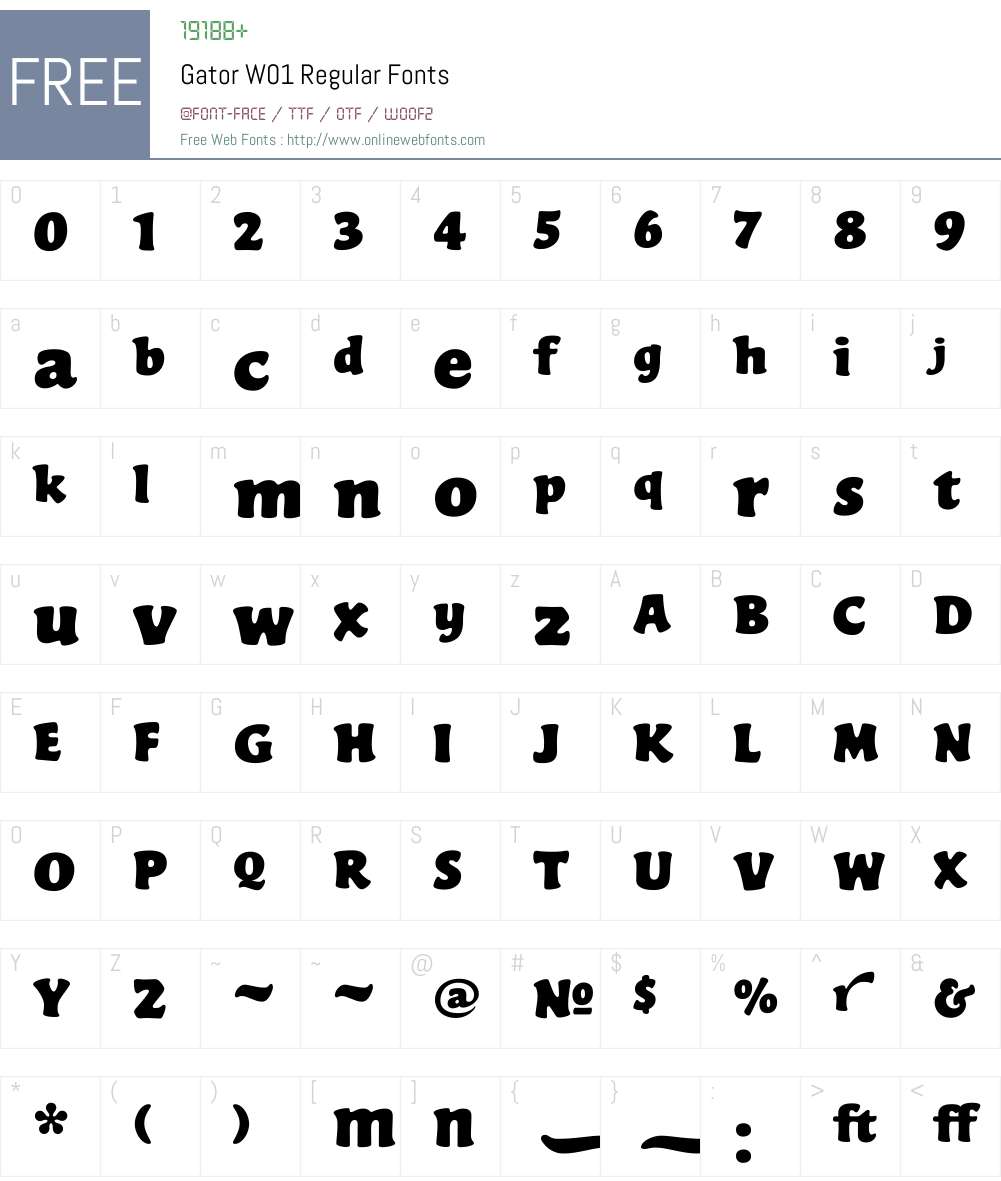 GatorW01-Regular Font Screenshots