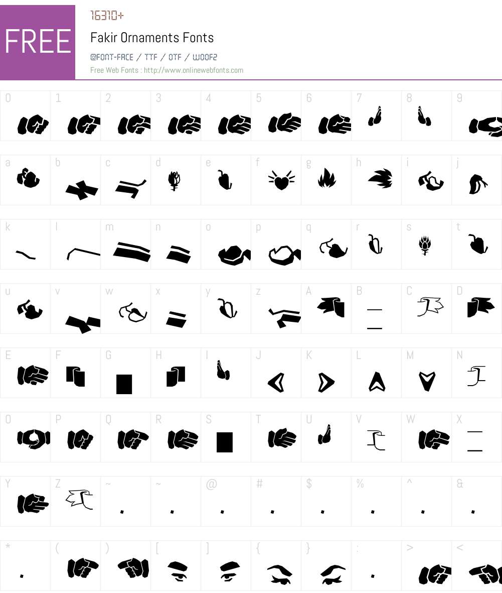 Fakir Ornaments Font Screenshots