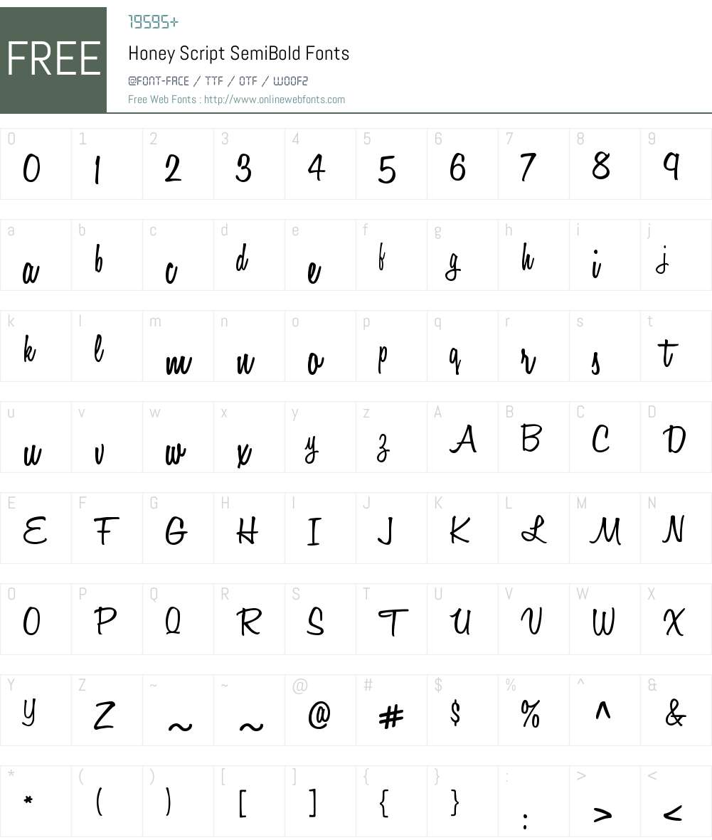 Honey Script Font Screenshots