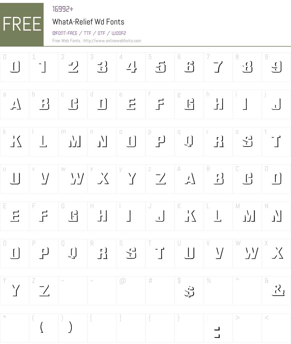 WhatA-Relief Wd Font Screenshots