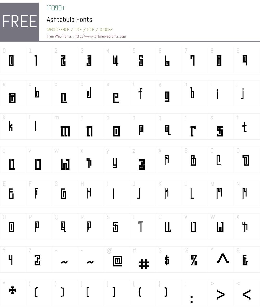 Ashtabula Font Screenshots