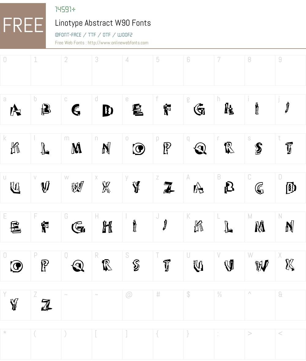 LinotypeAbstractW90 Font Screenshots