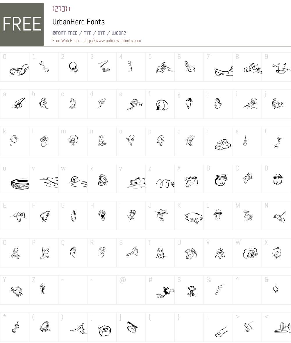 UrbanHerd Font Screenshots