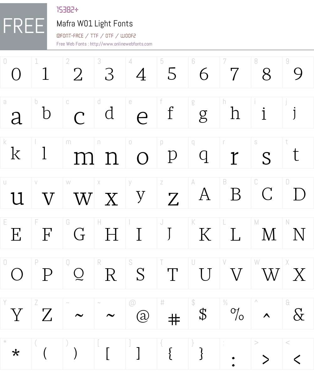 MafraW01-Light Font Screenshots
