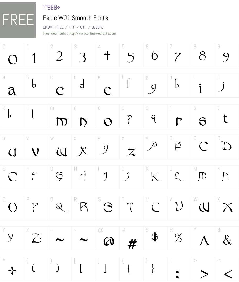 FableW01-Smooth Font Screenshots
