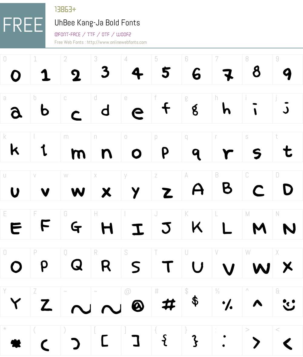 UhBee Kang-Ja Font Screenshots