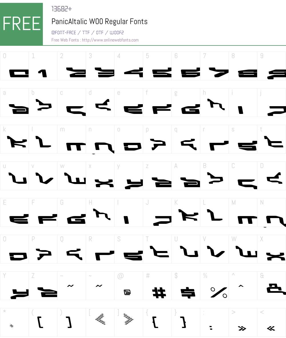 PanicAItalic Font Screenshots