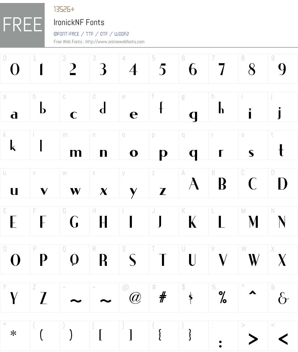 Ironick NF Font Screenshots