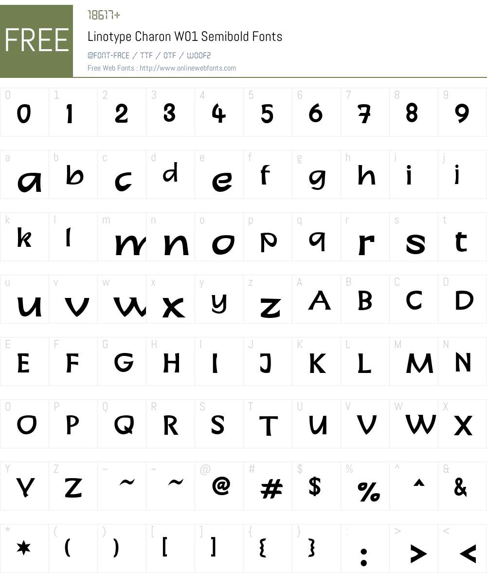 LinotypeCharonW01-Semibold Font Screenshots