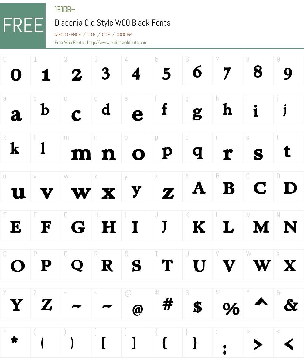 Diaconia Old Style Font Screenshots