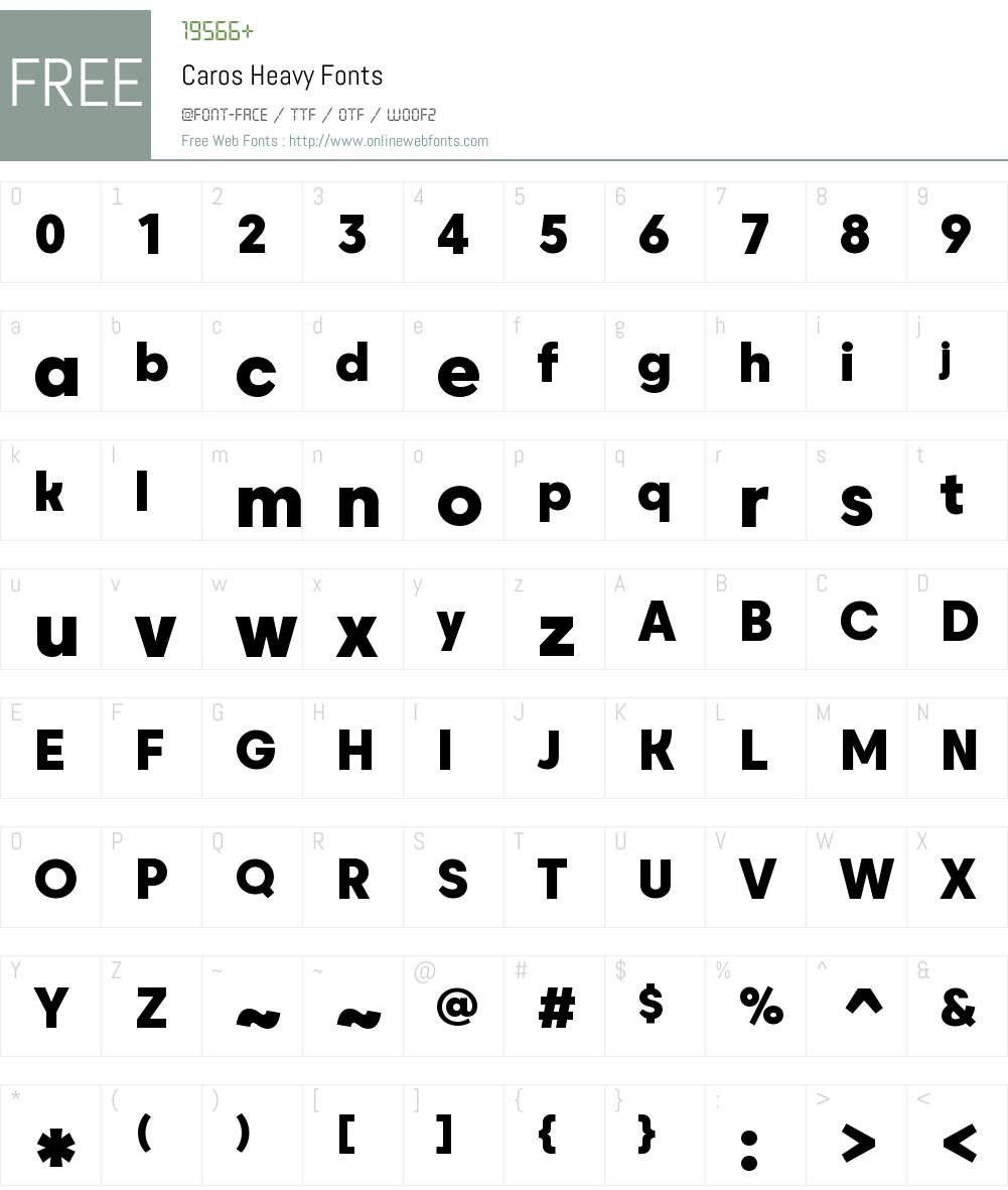 Caros Heavy Font Screenshots