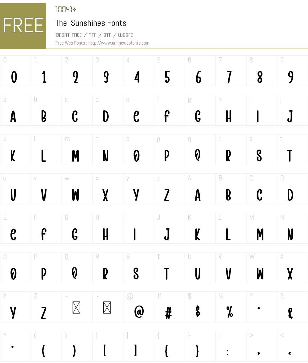 The Sunshines 1.002;Fontself Maker 3.5.8 Fonts Free Download ...
