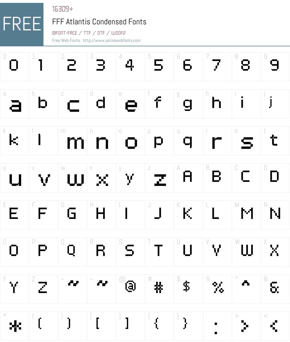 FFF Atlantis Condensed Font Screenshots