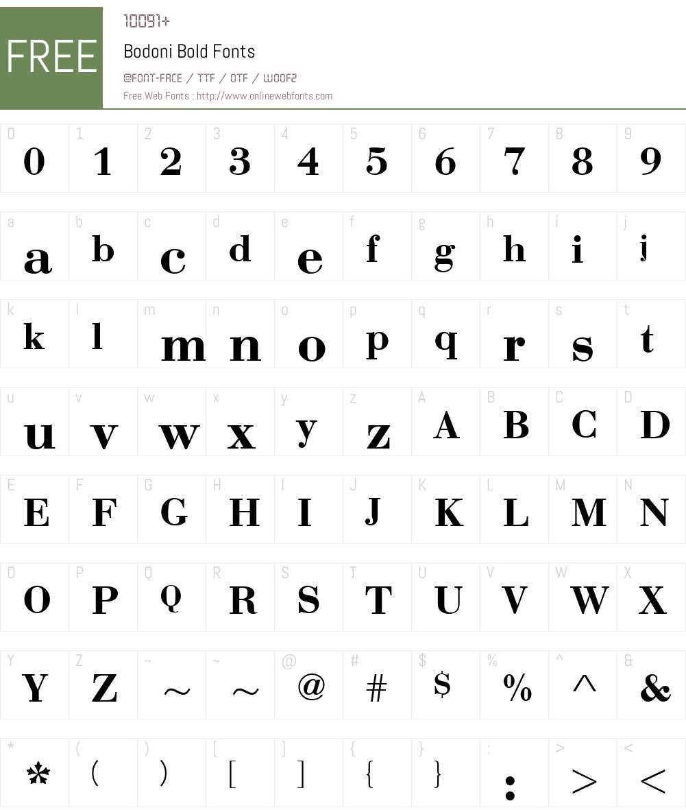Bodoni-DTC Font Screenshots