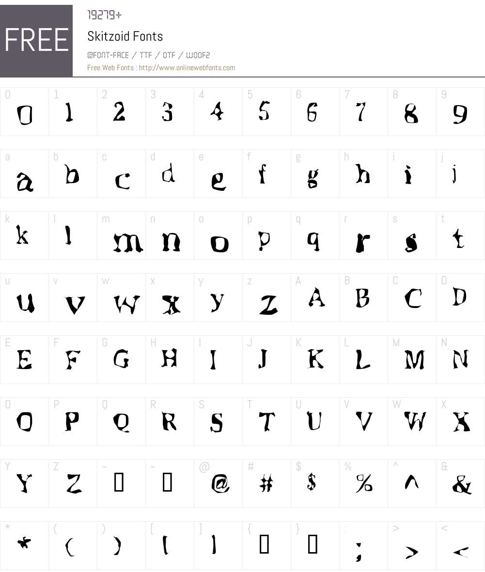 Skitzoid Font Screenshots