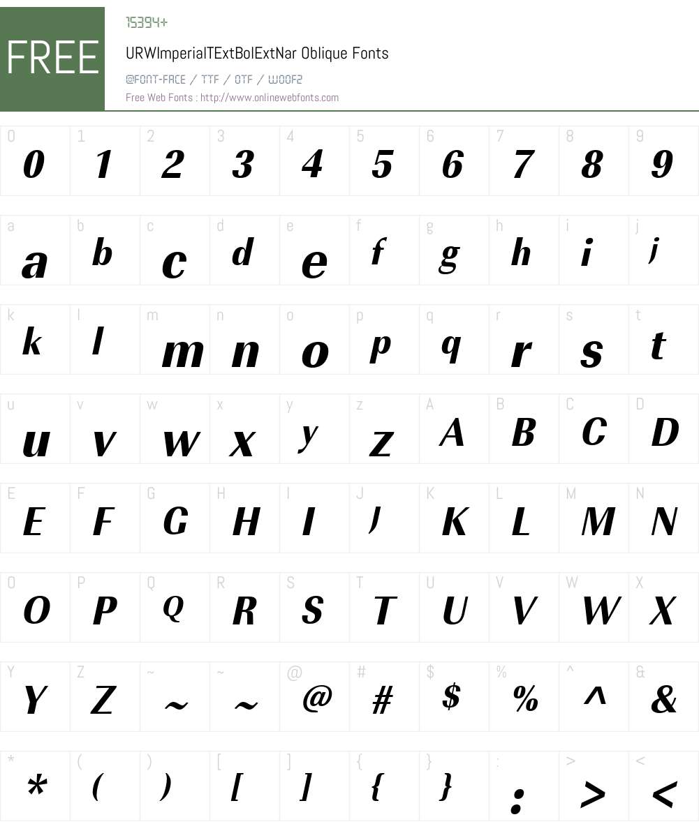 URWImperialTExtBolExtNar Font Screenshots