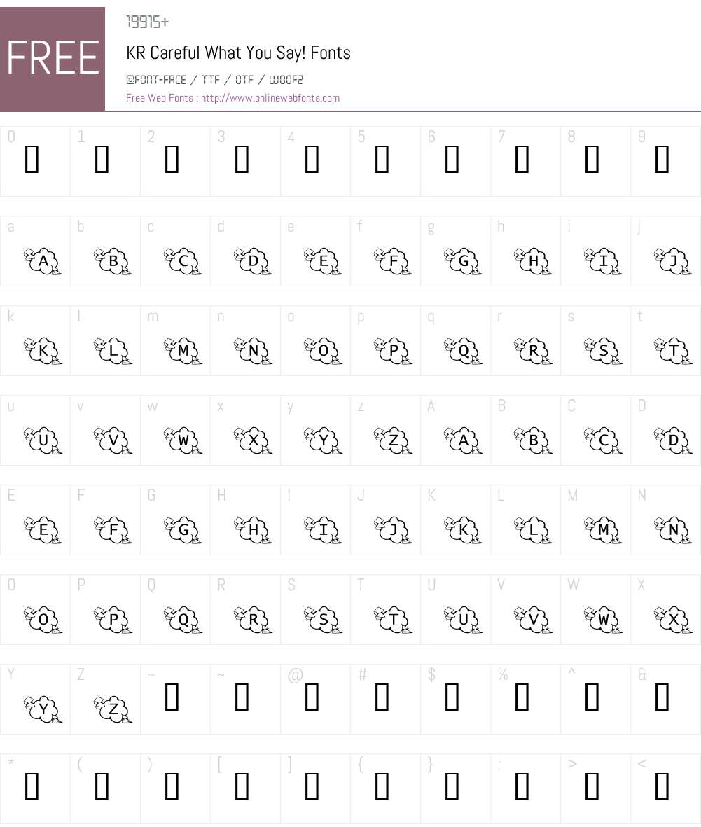 KR Careful What You Say! Font Screenshots