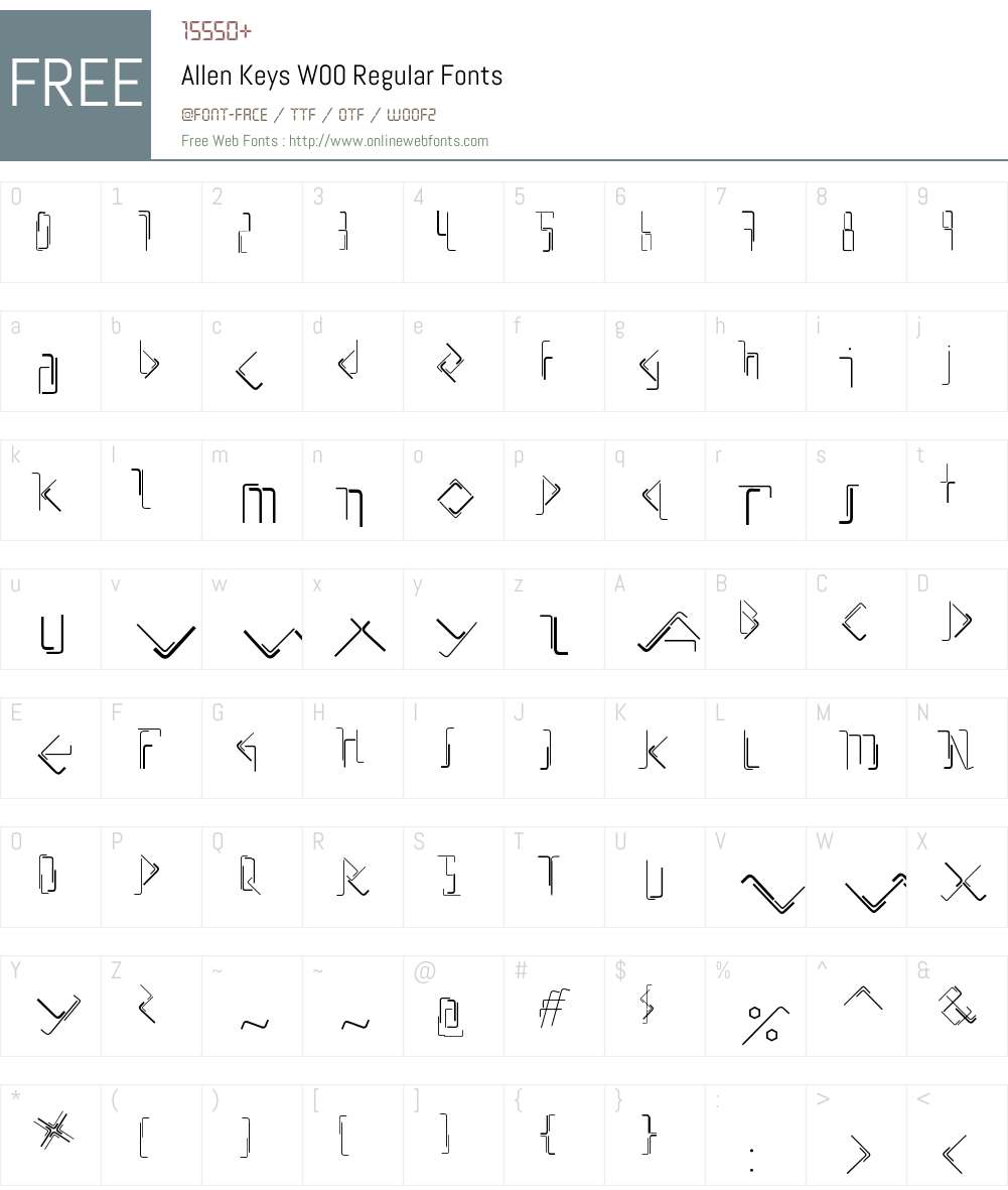 AllenKeysW00-Regular Font Screenshots
