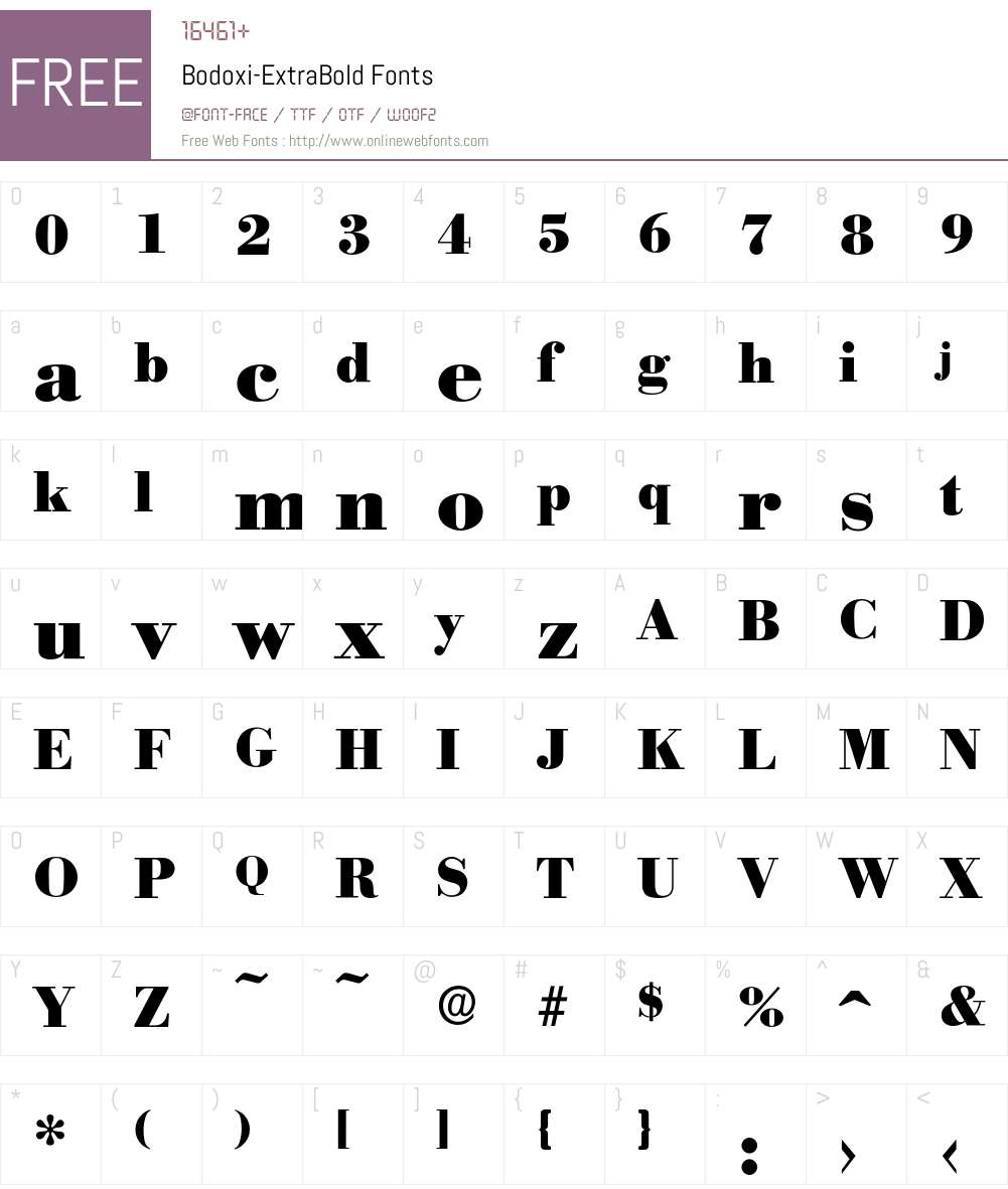 Bodoxi-ExtraBold Font Screenshots