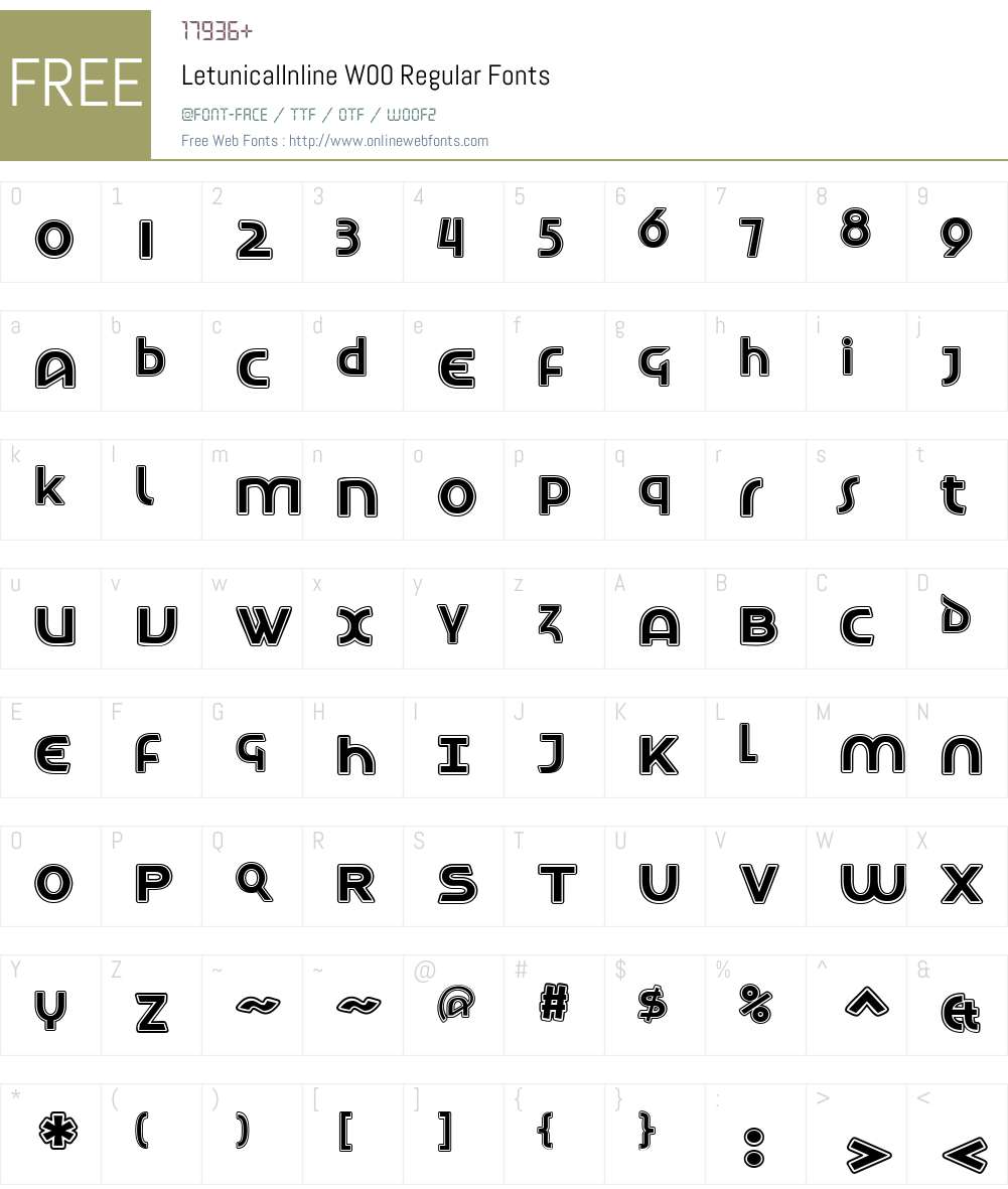 LetunicalInlineW00-Regular Font Screenshots