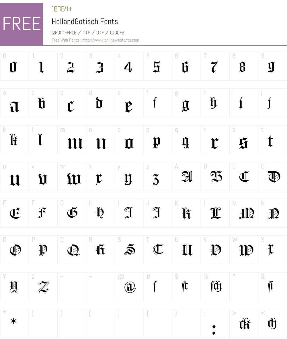 HollandGotisch Font Screenshots