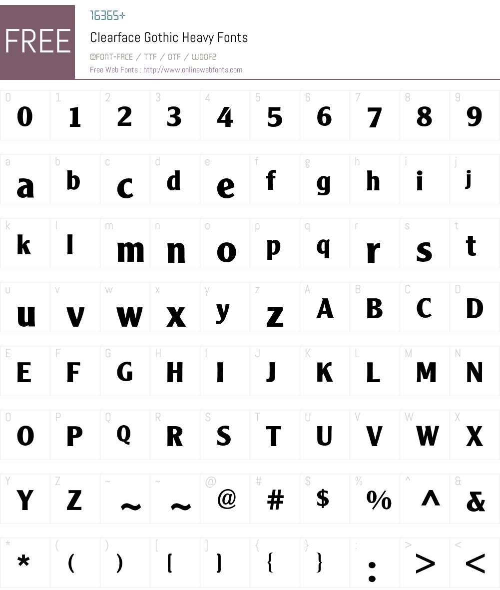 Clearface Gothic BQ Font Screenshots