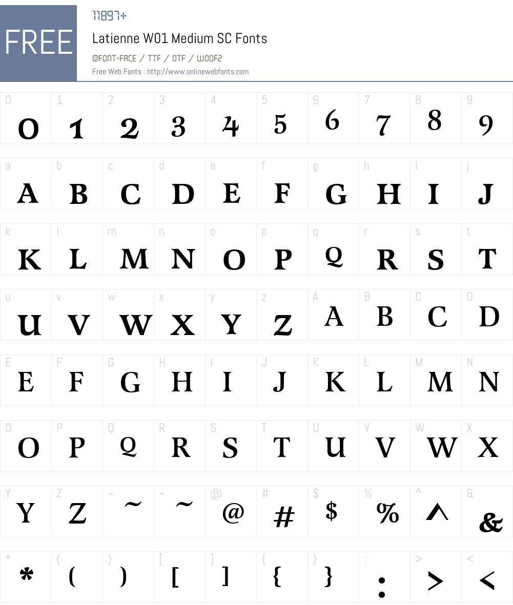 LatienneW01-MediumSC Font Screenshots
