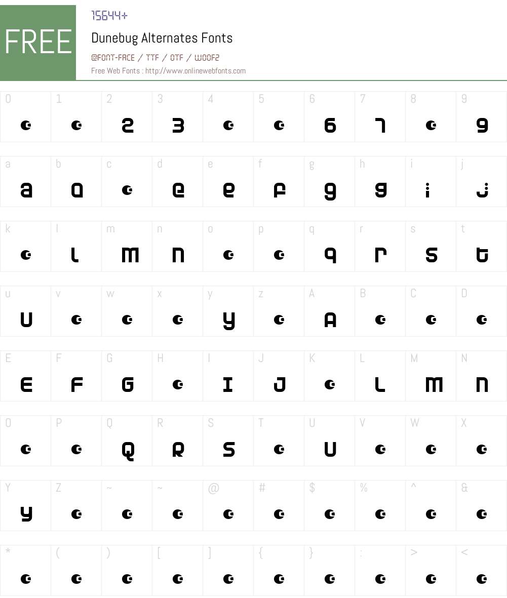 Dunebug Alternates Font Screenshots