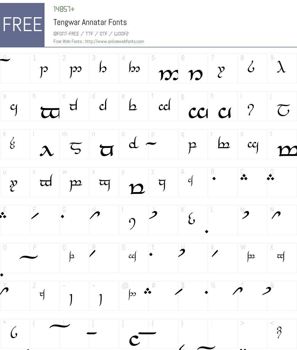 Tengwar Annatar Font Screenshots