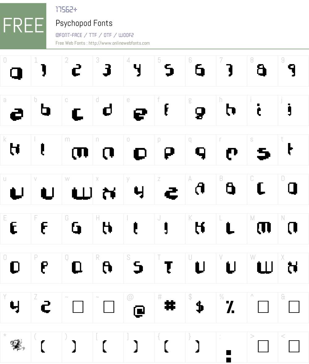Psychopod Font Screenshots