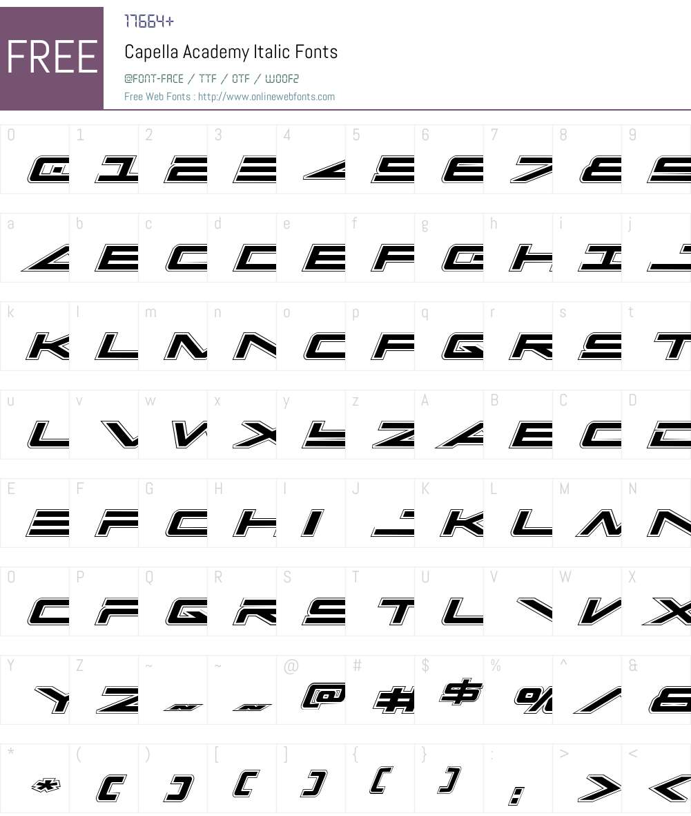 Capella Academy Italic Font Screenshots