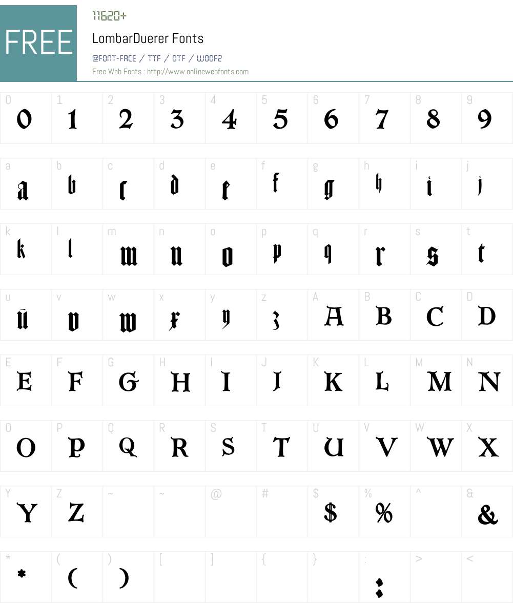 LombarDuerer Font Screenshots