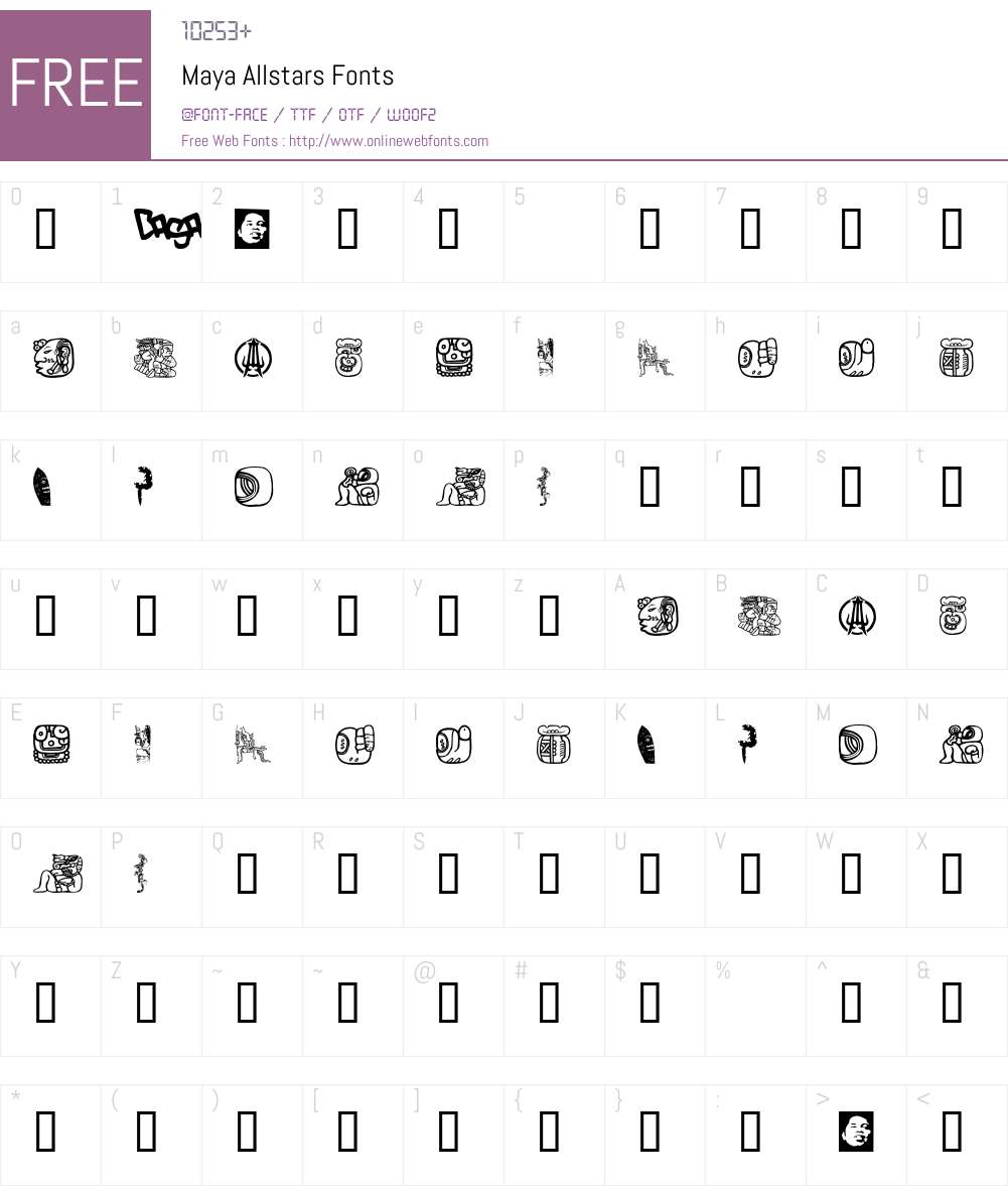 Maya Allstars Font Screenshots