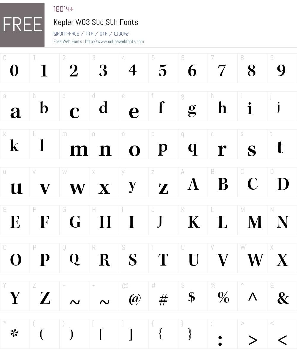 KeplerW03-SbdSbh Font Screenshots