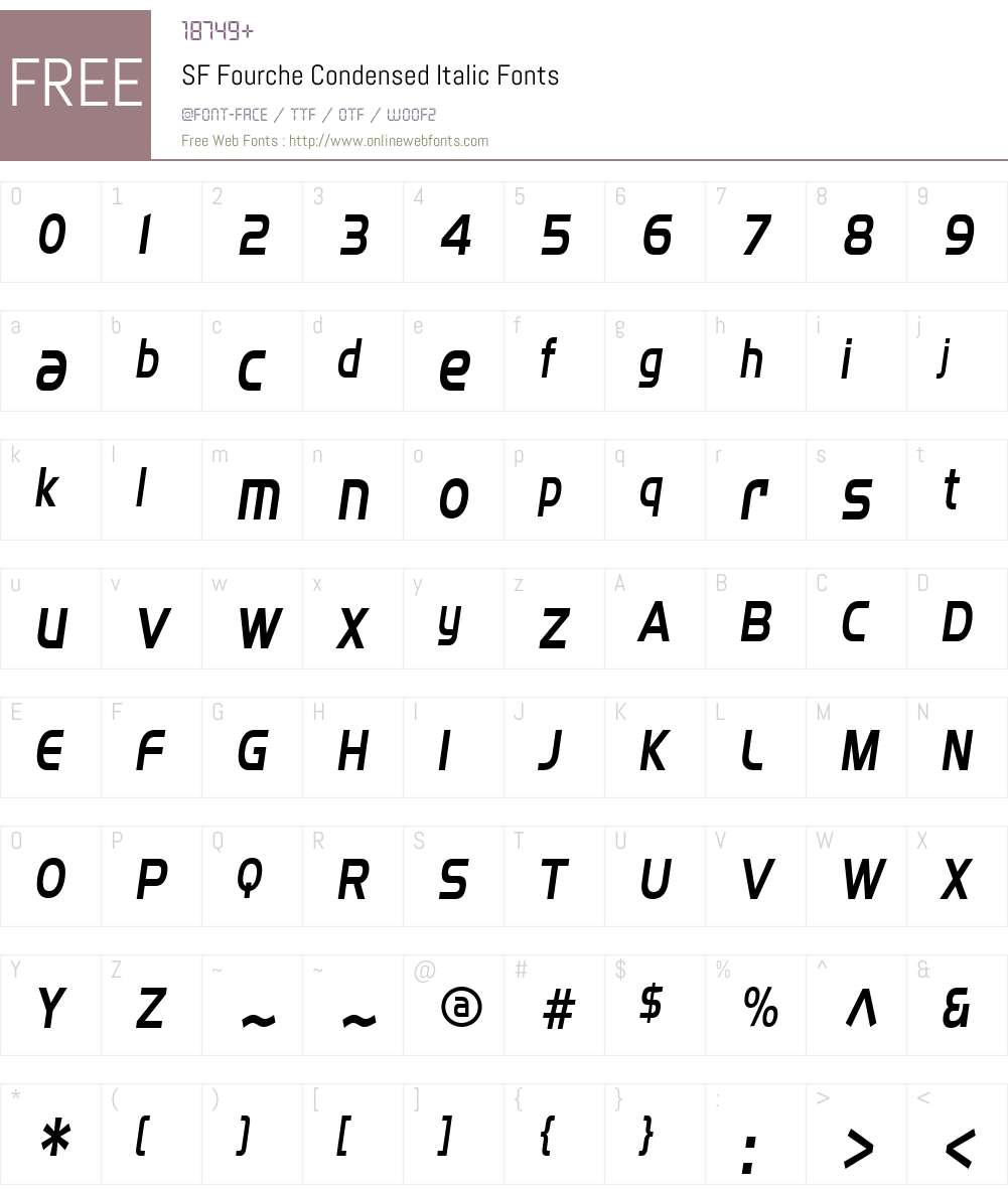 SF Fourche Condensed Font Screenshots