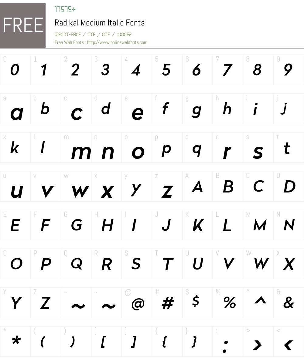 Radikal Medium Font Screenshots