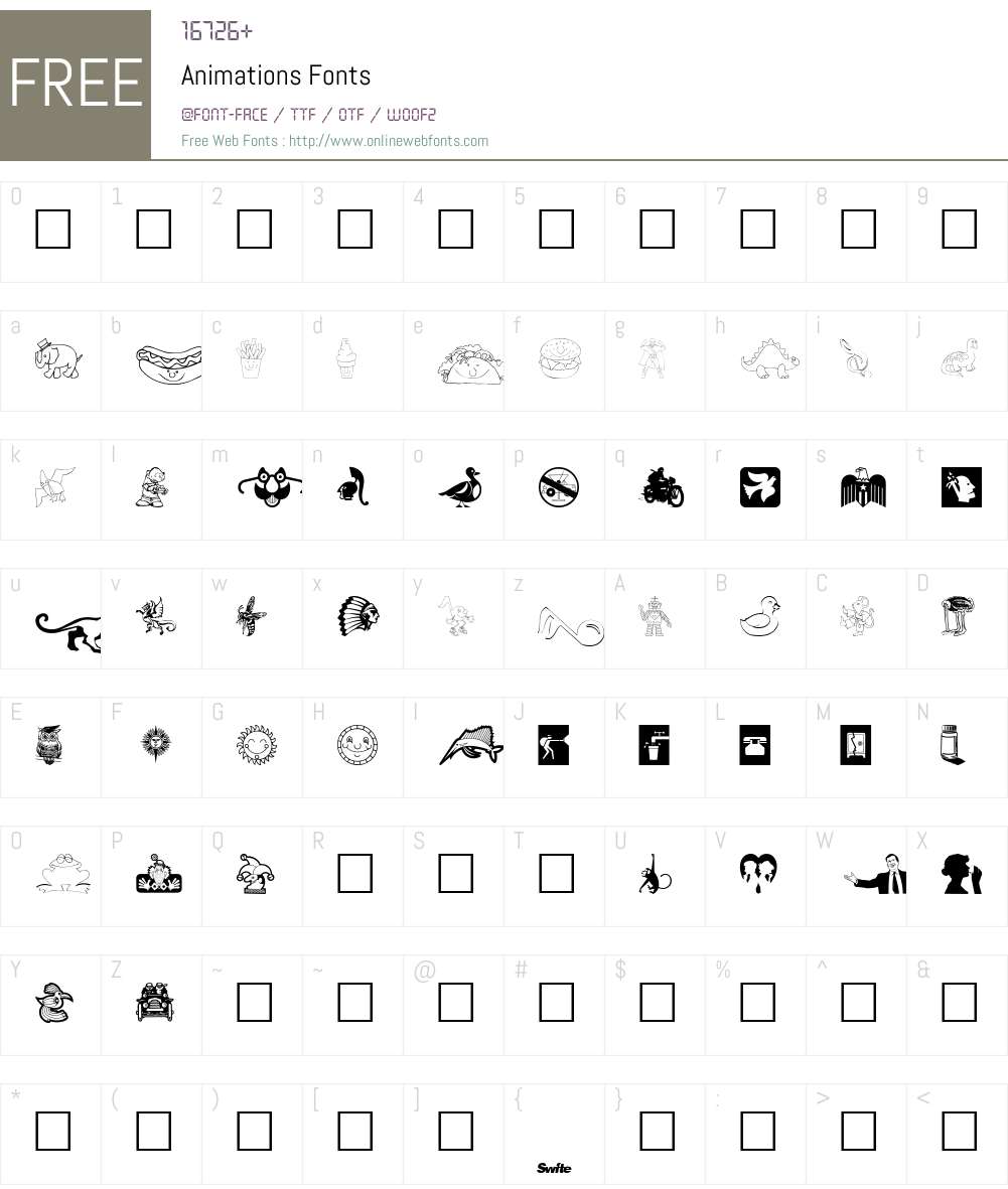 Animations Font Screenshots