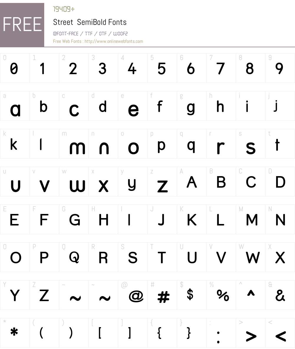 Street SemiBold Font Screenshots