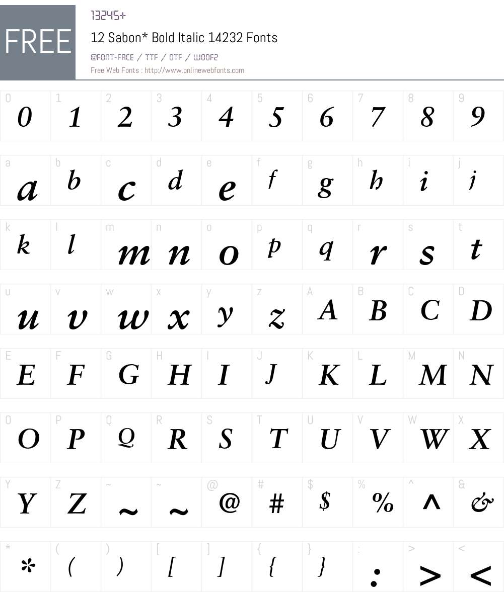 Sabon Font Screenshots