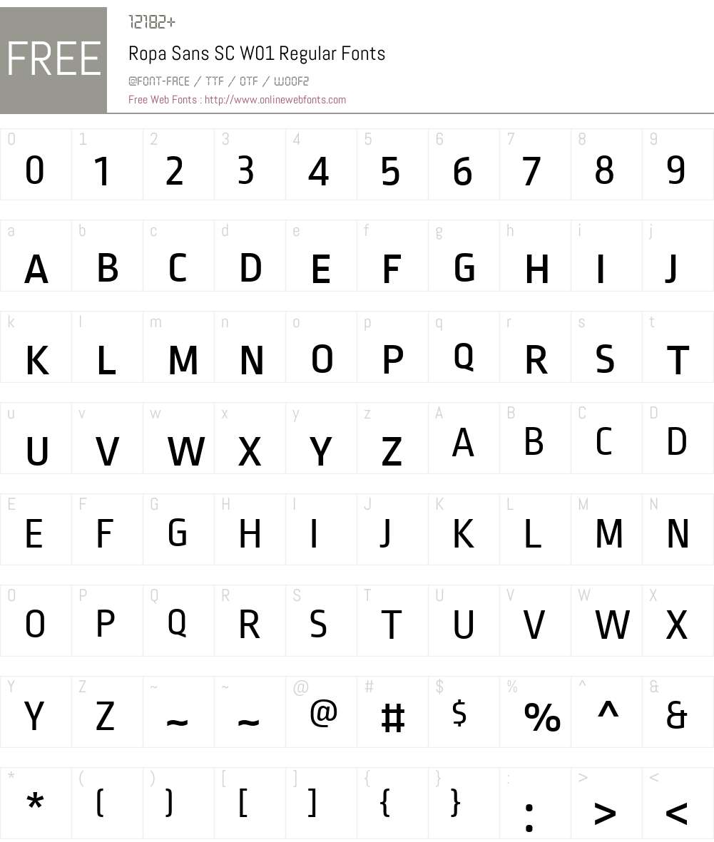 RopaSansSCW01-Regular Font Screenshots