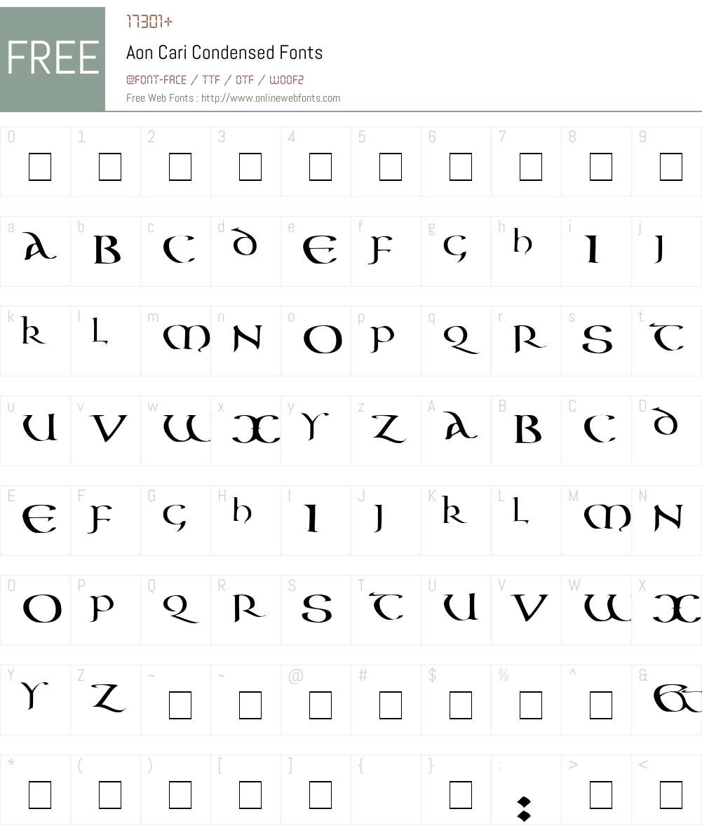 Aon Cari Font Screenshots