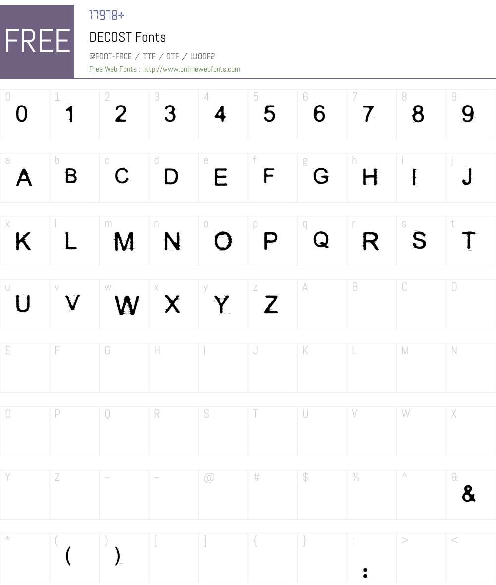 DECOST Font Screenshots