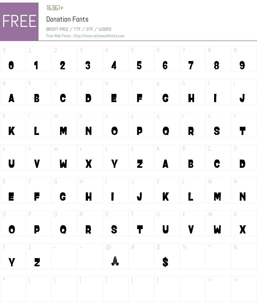 Donation Font Screenshots
