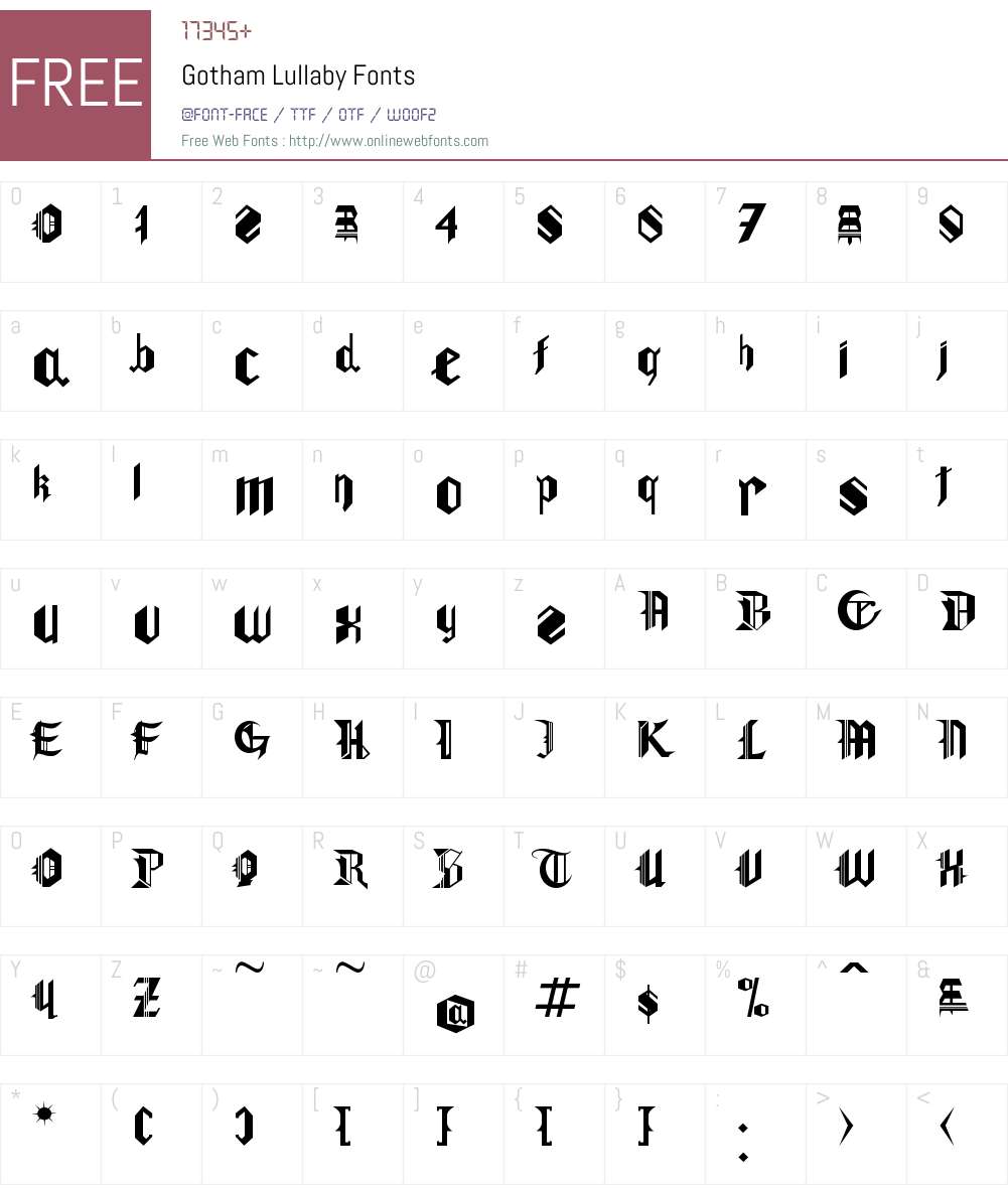 Gotham Lullaby Font Screenshots