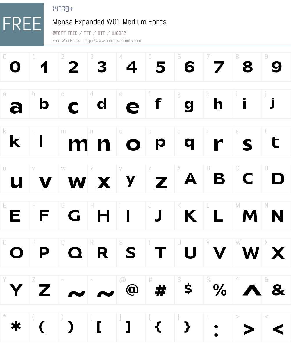 MensaExpandedW01-Medium Font Screenshots