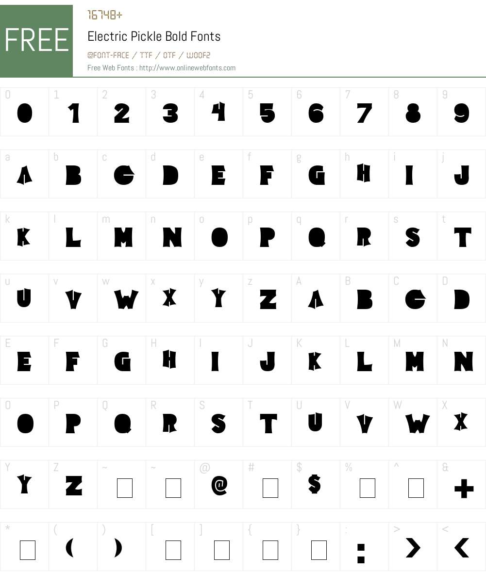Electric Pickle Font Screenshots