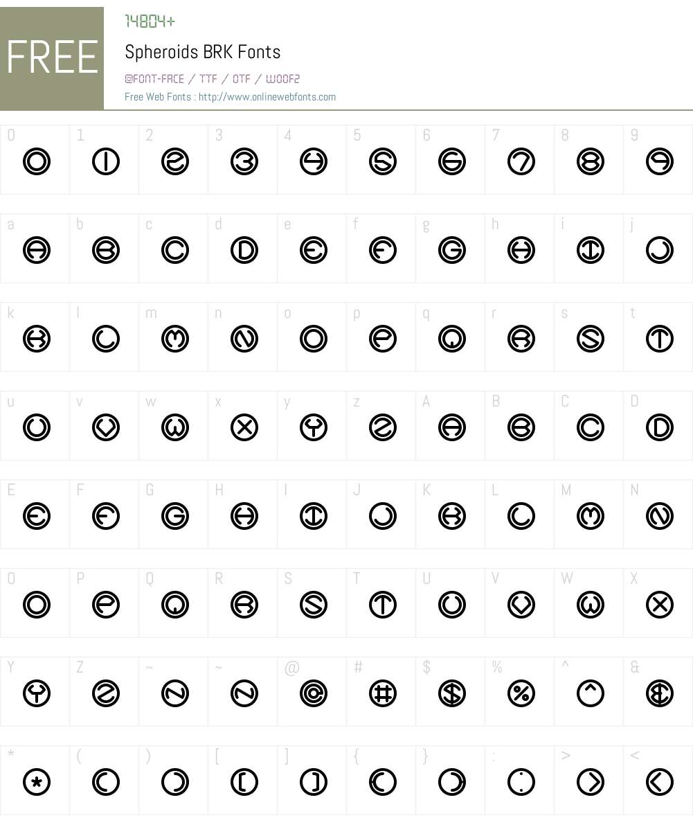 Spheroids BRK Font Screenshots