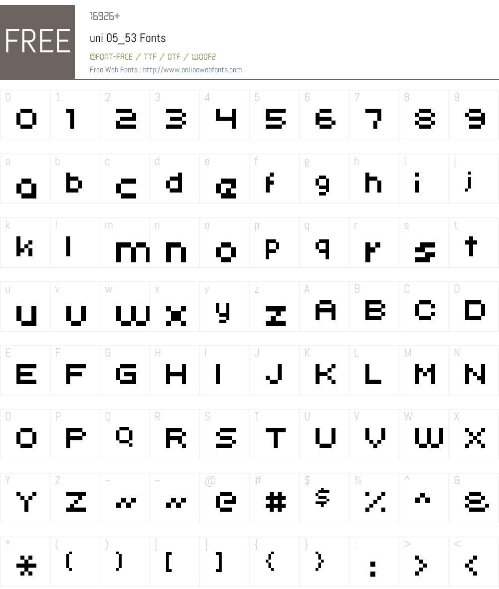 uni 05_53 Font Screenshots
