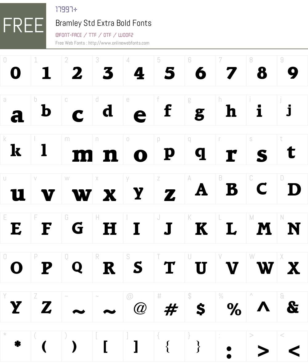 Bramley Std Font Screenshots
