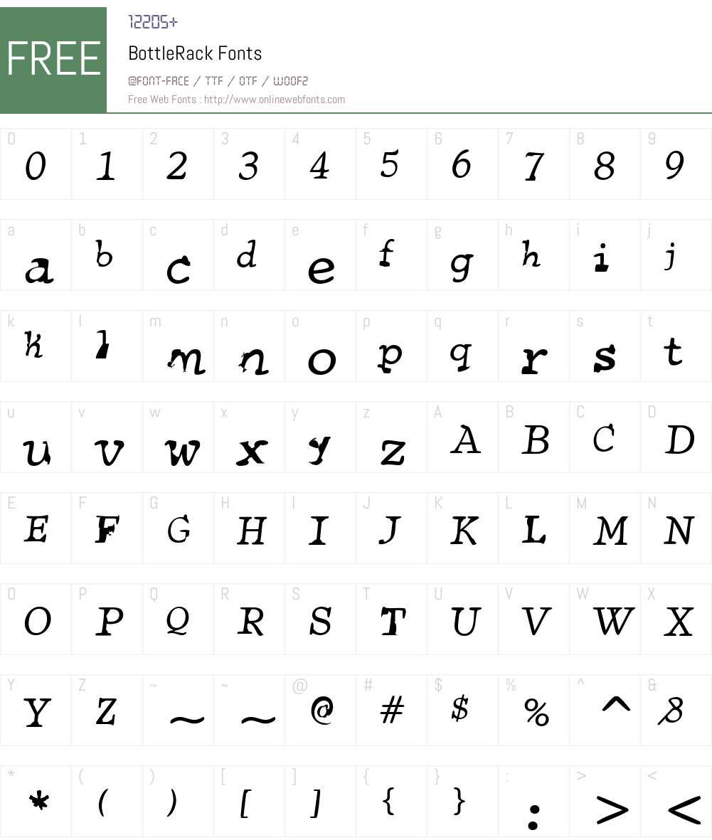 BottleRack Font Screenshots